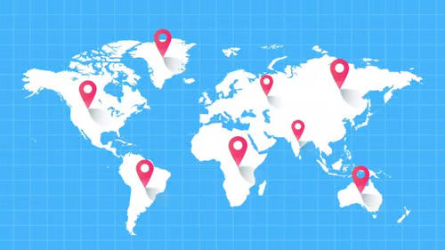World Map with Location Pins