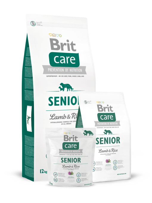 hrana caini Brit Care Senior Miel si Orez