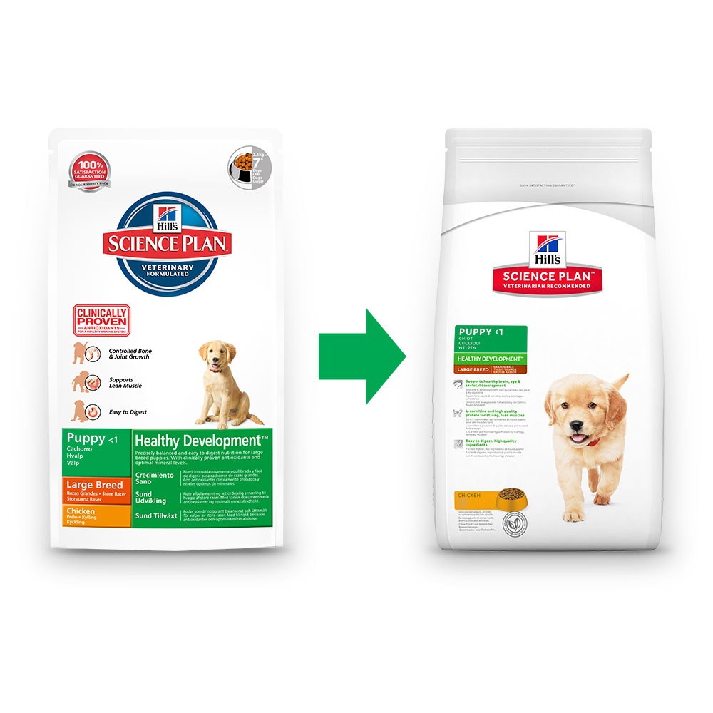 Hrana-caini-Hills-healthy-development-puppy-cu-carne-de-pui-formul-veche-formula-noua