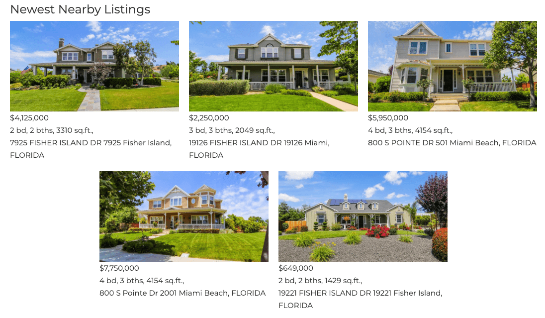 Nearby Listings example