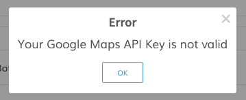 Verifying API Key error message