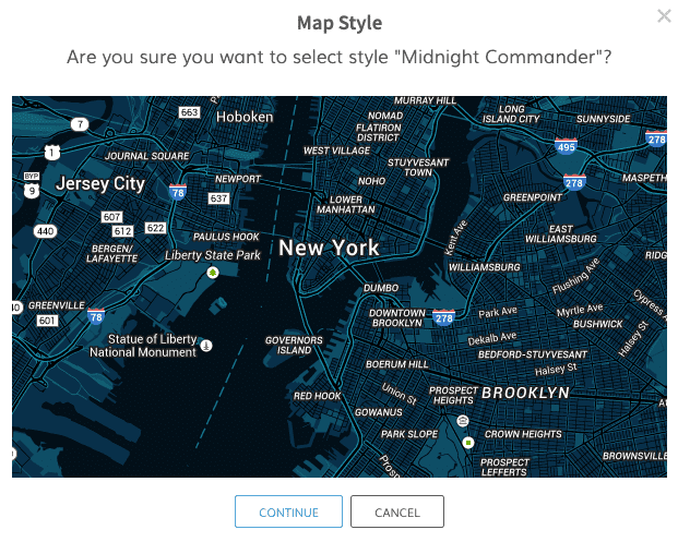 Confirmation popup for selected style