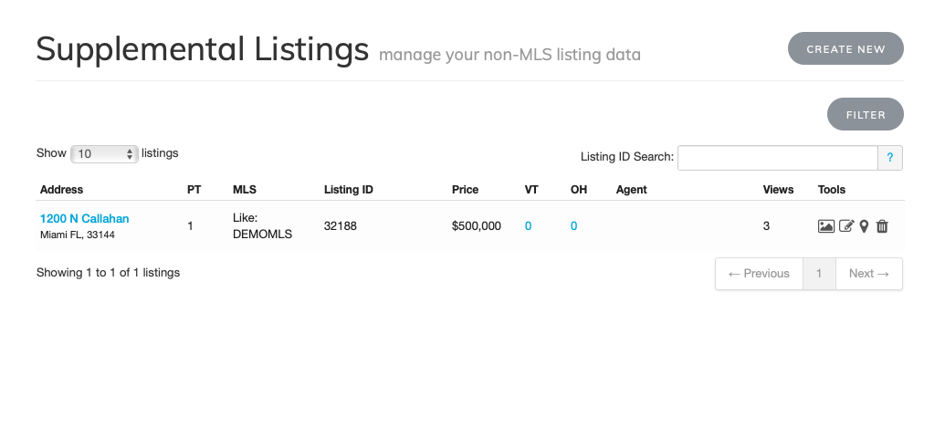 Supplemental listings