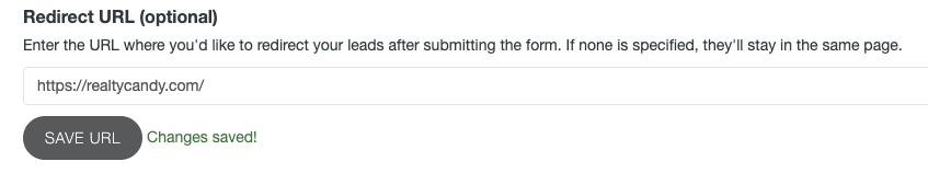 Redirect URL
