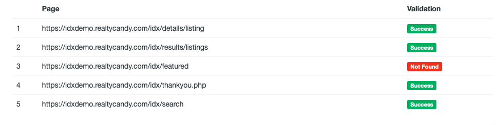 Validating pages