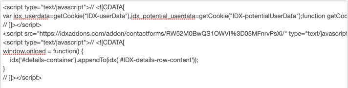 Code to move contact form position