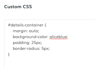 Custom CSS
