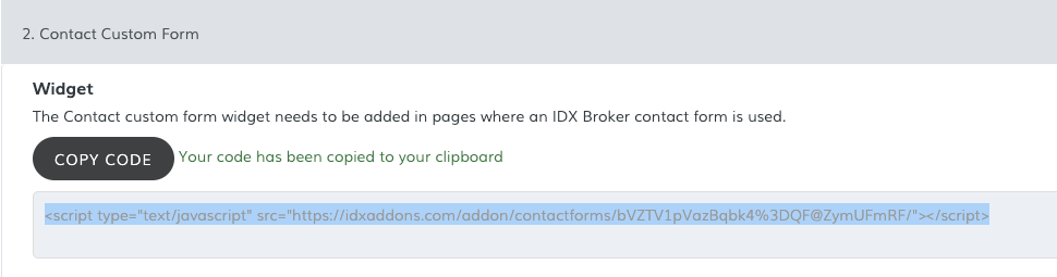 Copy widget