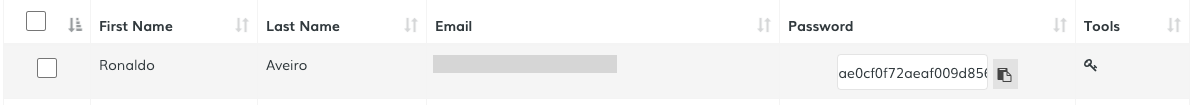 New password generated