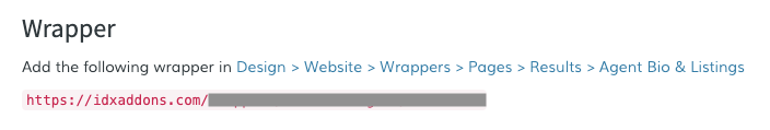 Wrapper URL fro Agent Bio & Listings