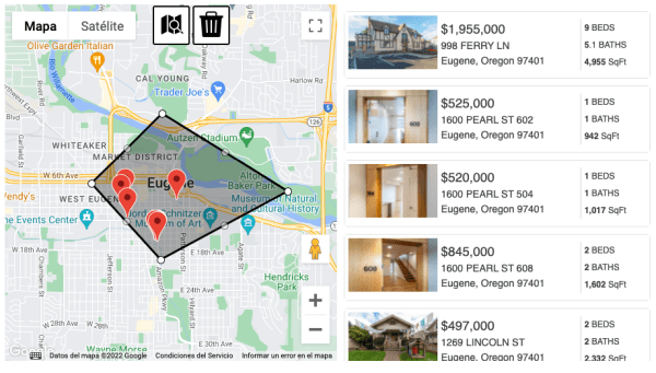 Google Polygon Map Widget Example