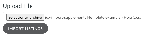 Import Listings button