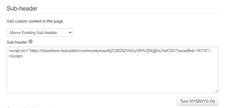 IDX broker subheader