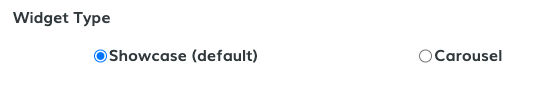 Widget type selection