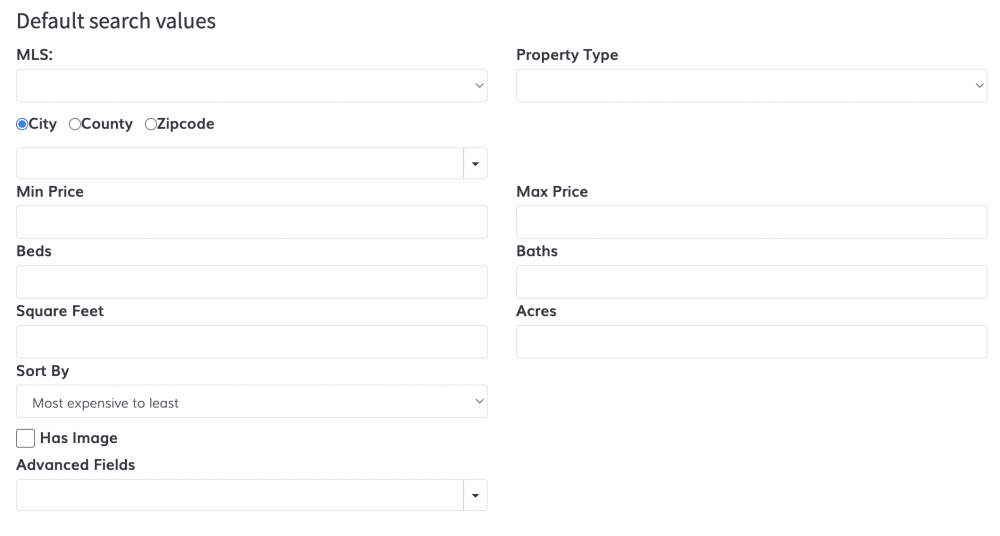 Advanced settings for the listings