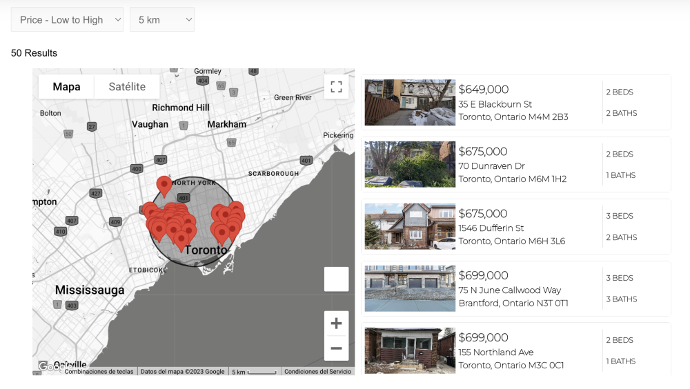 Google Map Widget example