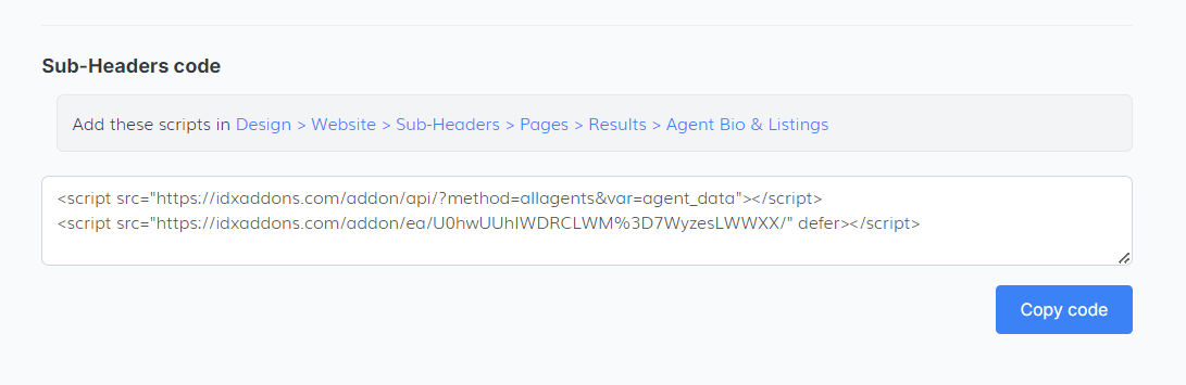 Setup Tab