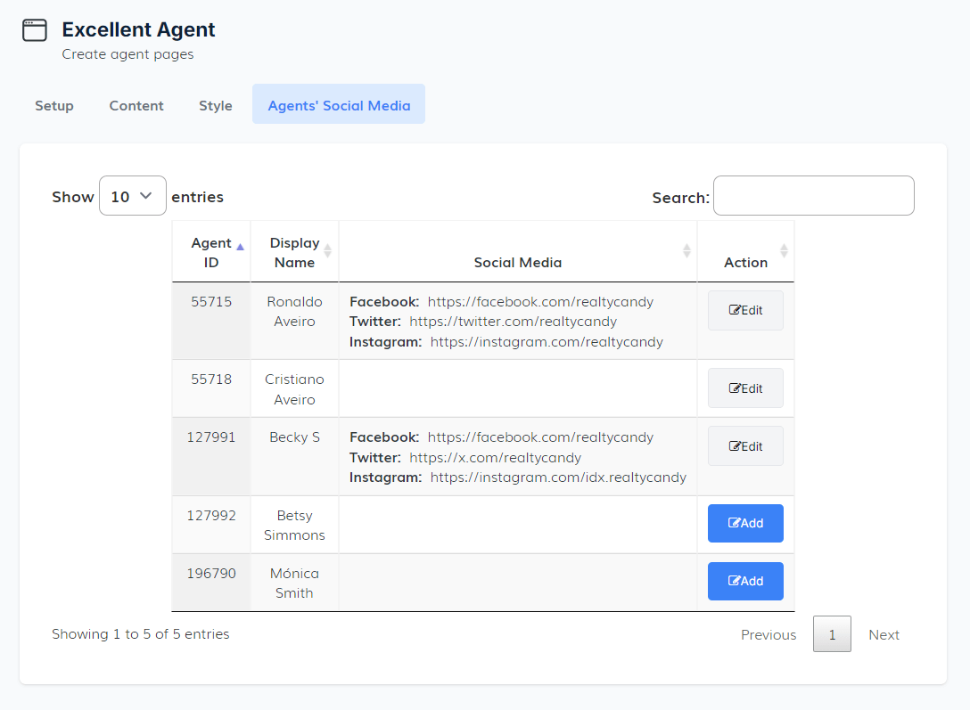 Show assigned agent info