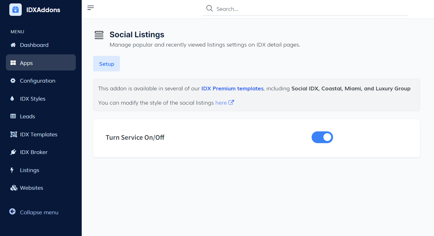 Social Listings example