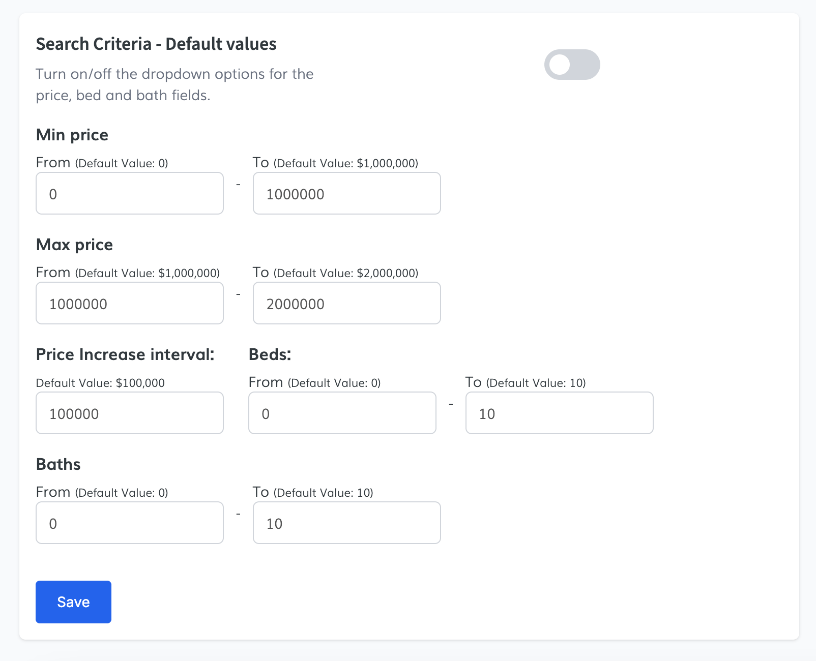 Search Criteria
