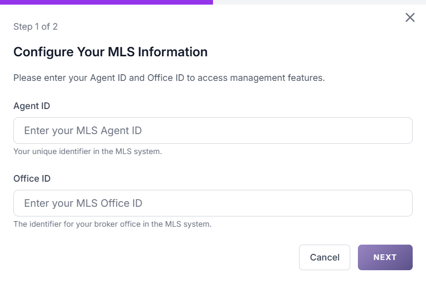 Agents setup and roster integration interface