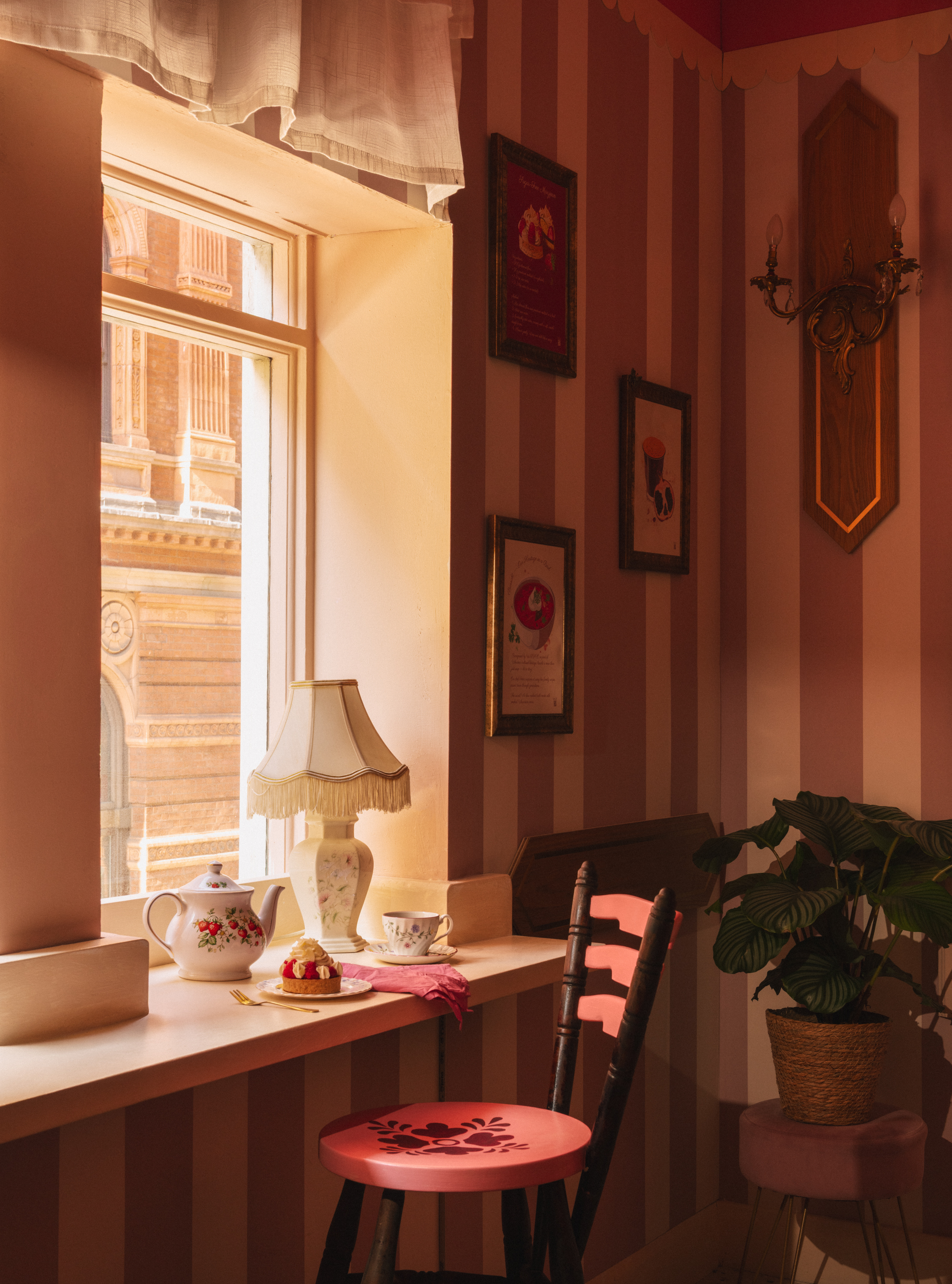 Charming interior of Cream Dream Cafe with comfortable seating and elegant details