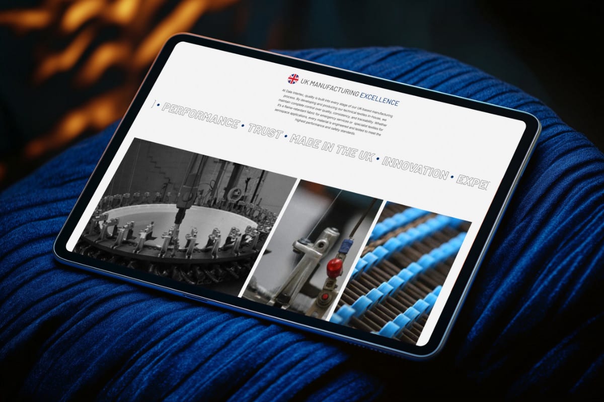 Website Design for Lancashire Textiles Manufacturer