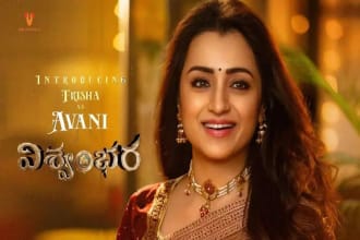 A Birthday Moment Lit with Grace: Trisha’s Striking First Look from Vishwambhara