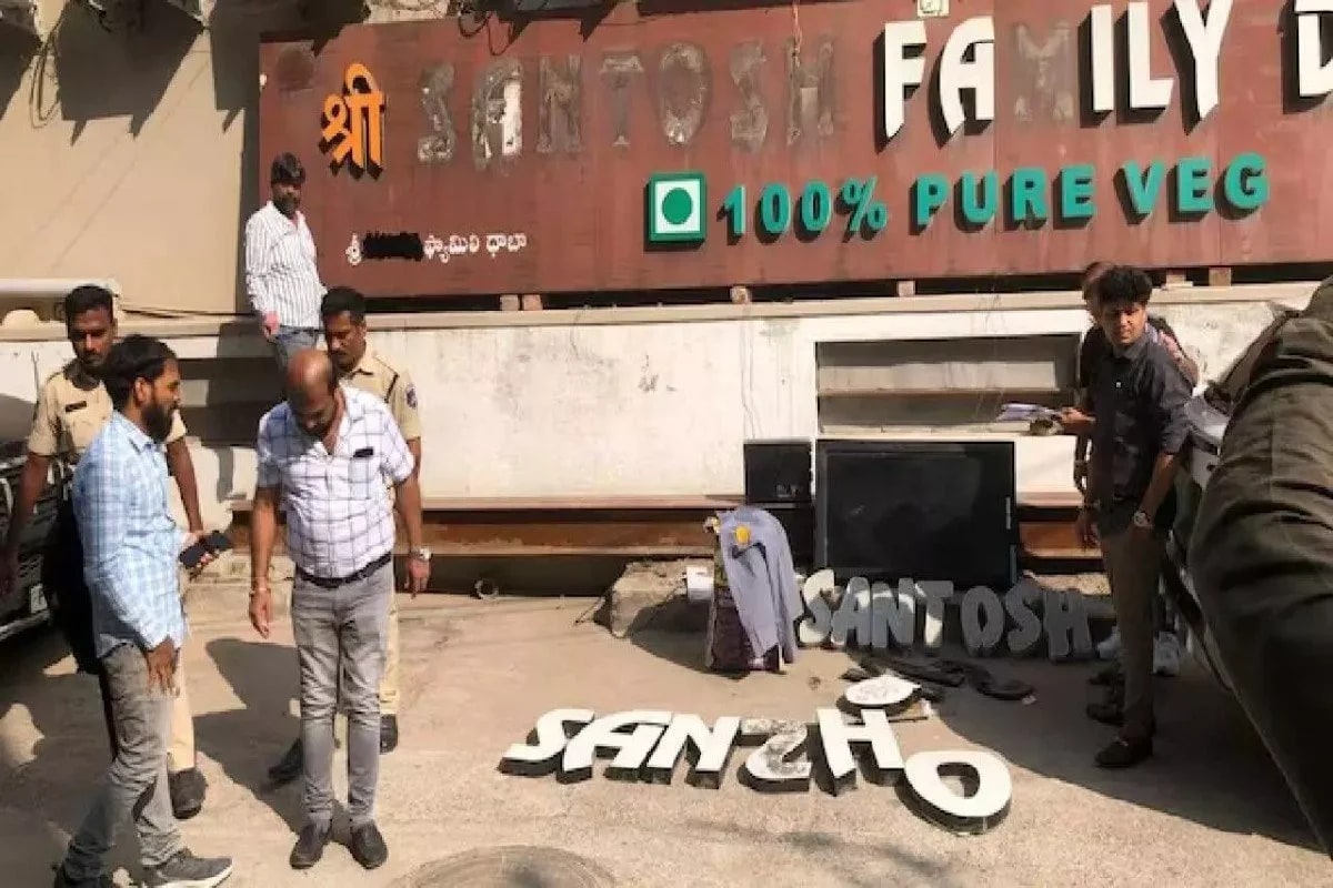Officials Remove Signboards Bearing “Santosh Dabha” Name Across Hyderabad