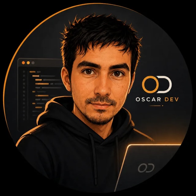 Retrato ilustrado de Oscar García, creador de Oscar Dev