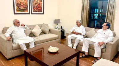 हुड्डा से मिले संजय दत्त और राव नरेंद्र सिंह, एक घंटे तक हुई चर्चा