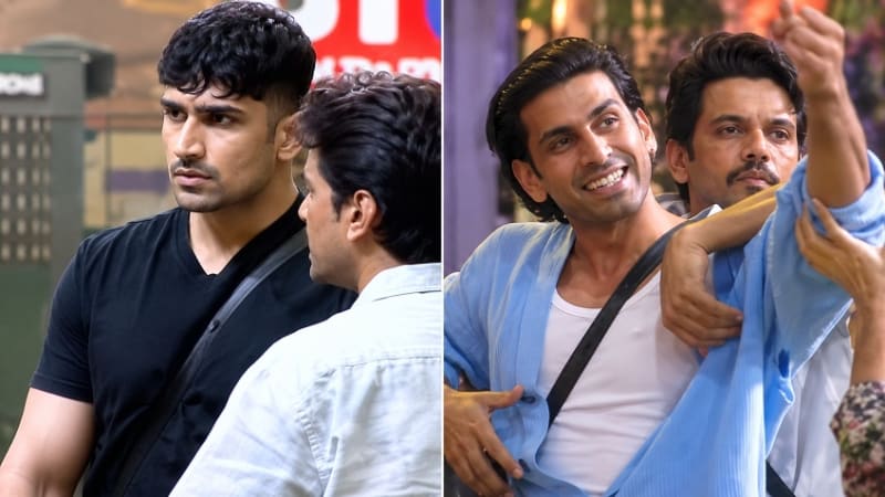 Mahhi Vij hitting Nakul Dhull from behind during physical clash with Gullu aka Kushal Tanwar inside Bigg Boss 20 house
