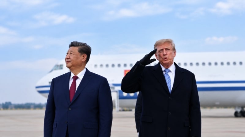 US President Donald Trump Gives Personal Airport Welcome To Chinese President Xi Jinping Ahead Of High Stakes Summit In Washington On AI And Trade
