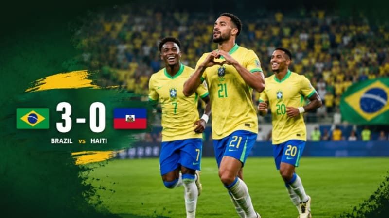 Brazil Beat Haiti 3-0 in FIFA World Cup 2026 as Matheus Cunha Scores Brace and Vinicius Jr Shines