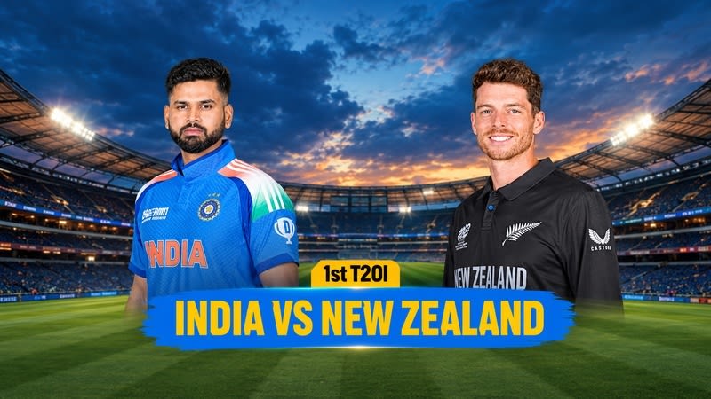 Indian cricket team players celebrating a wicket during the India vs New Zealand 1st T20I match in Christchurch