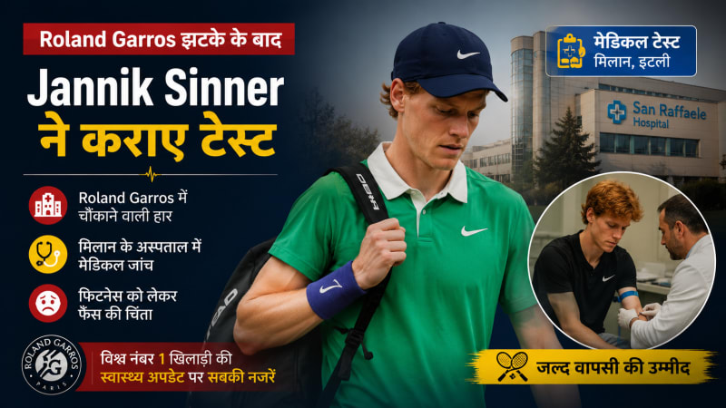Roland Garros झटके के बाद Jannik Sinner ने कराए टेस्ट