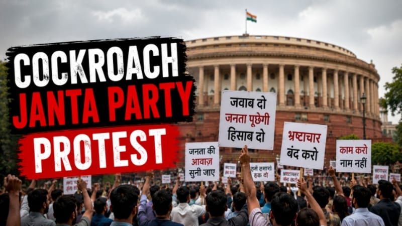India Cockroach Protest: Demonstrators March Towards Parliament Over Civic and Governance Concerns