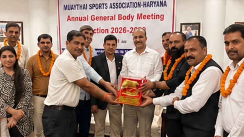 Haryana Olympic Association officially recognizes Muay Thai Sports Association Haryana during an official event
