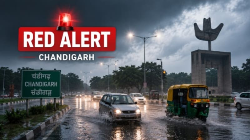 Chandigarh on Red Alert After Overnight Rain, IMD Warns of More Intense Showers