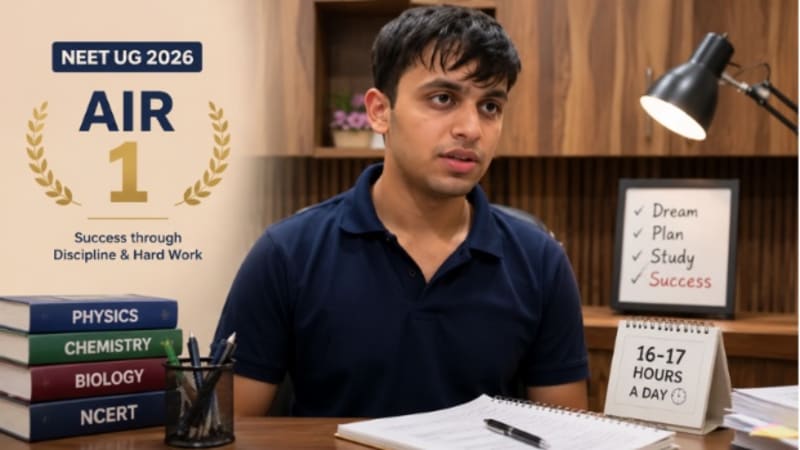 NEET UG 2026 AIR 1 Aryan Gupta Success Story: Studied 16–17 Hours Daily, Inspired to Become Oncologist