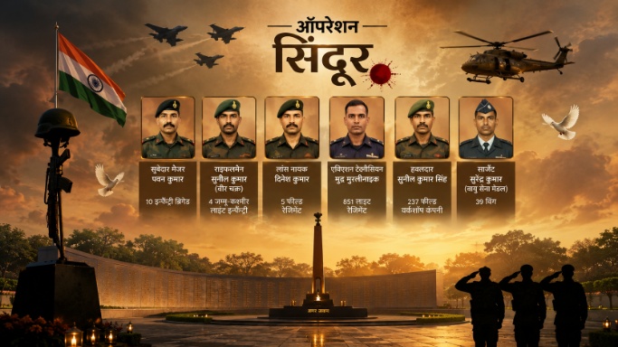 ऑपरेशन सिंदूर: सरकार ने पहली बार सार्वजनिक किए 6 शहीद भारतीय सैनिकों के नाम, नेशनल वॉर मेमोरियल में मिली अमर पहचान