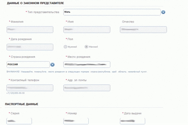 Заполнение анкеты на загранпаспорт на госуслугах образец