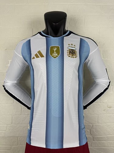26 27 Players National Team Argentina Home Long Sleeve S 4XL