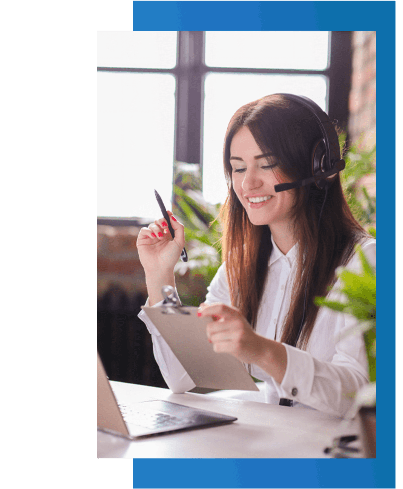 Customer support team assisting clients