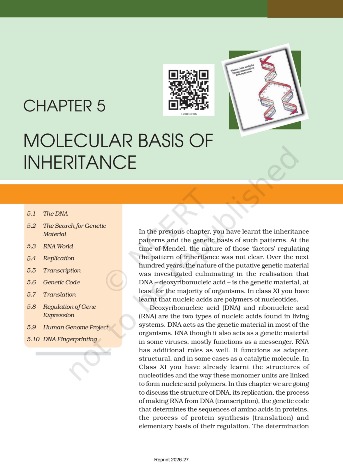 Biology ncert - Chapter 5 page 1