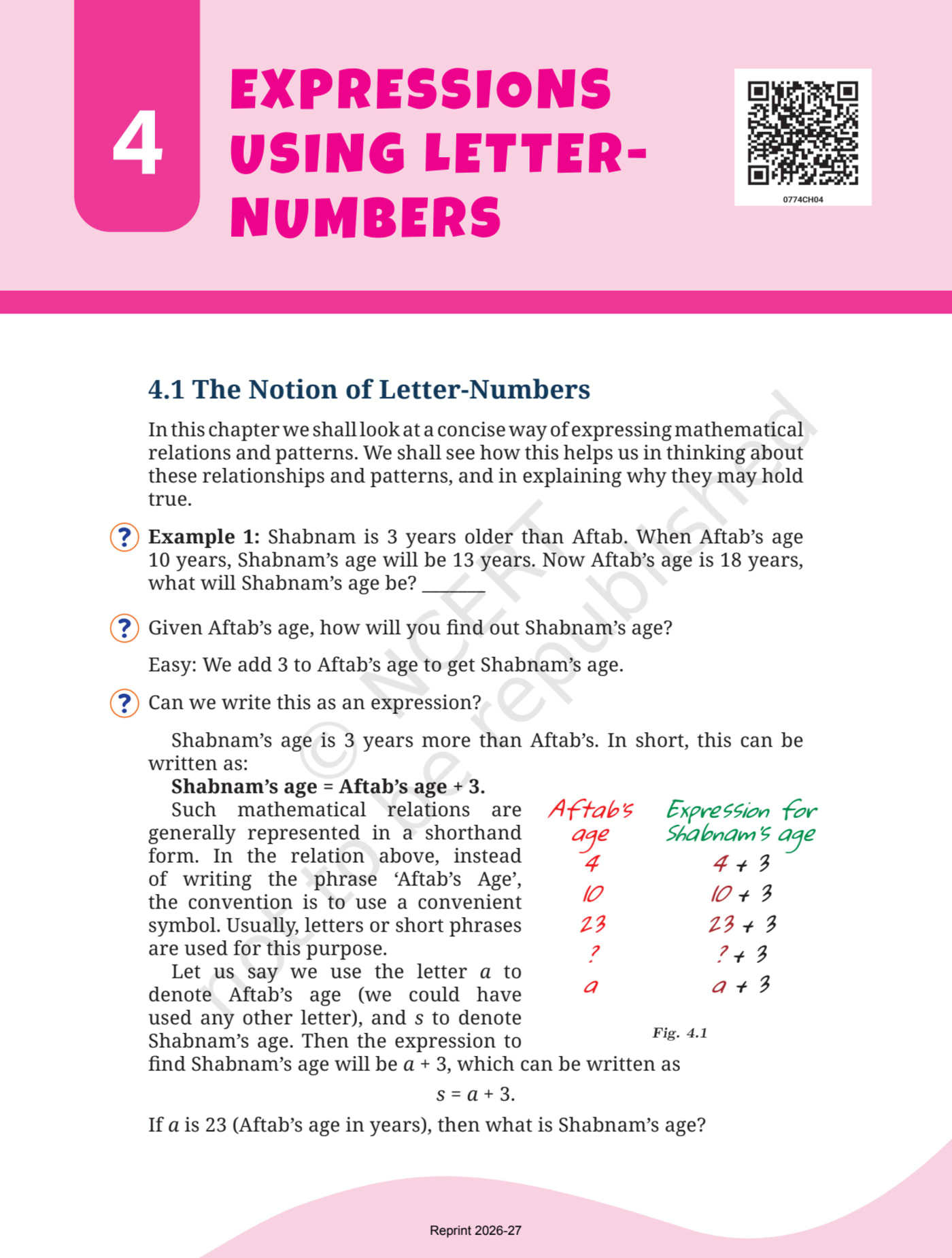 Ganita Prakash Math NCERT 7th - Chapter 4 page 1