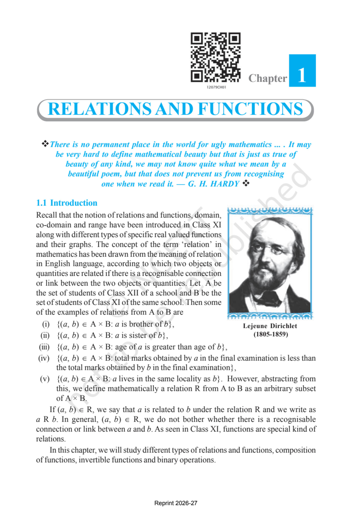 Mathematics Part-I NCERT - Chapter 1 page 1