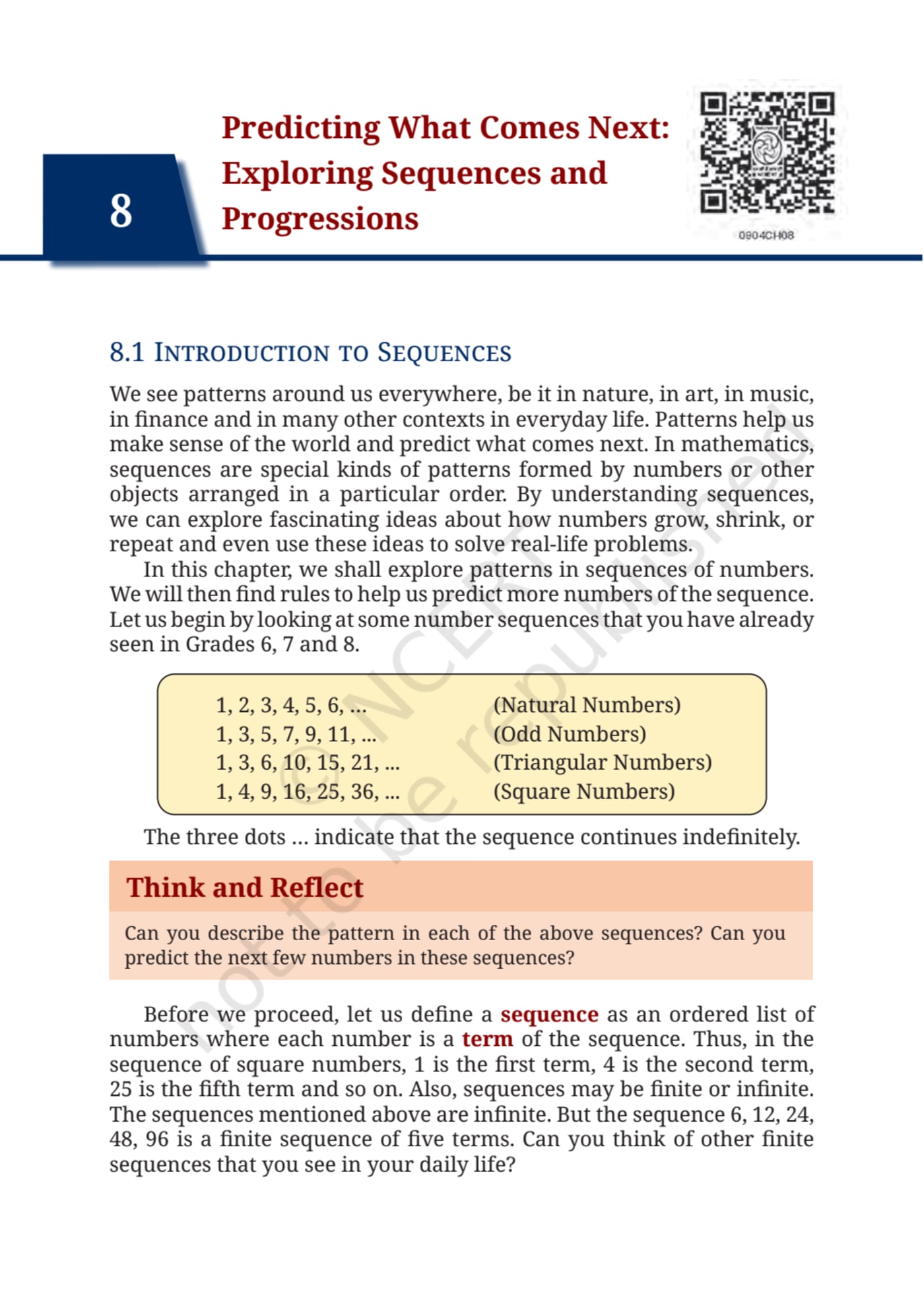 Ganita Manjari Maths 9th - Chapter 8 page 1