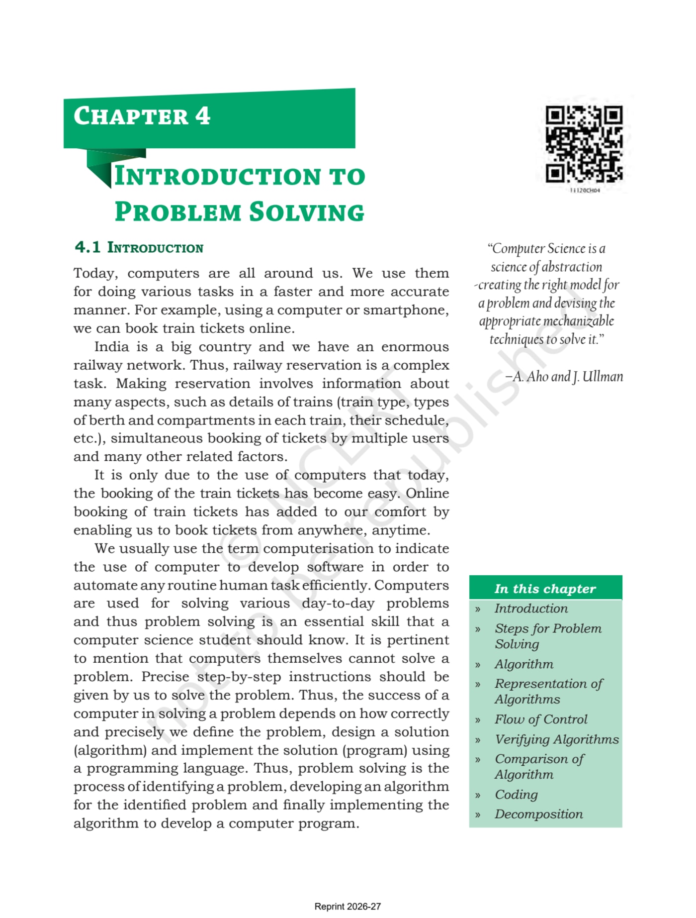 Computer science NCERT 11th - Chapter 4 page 1