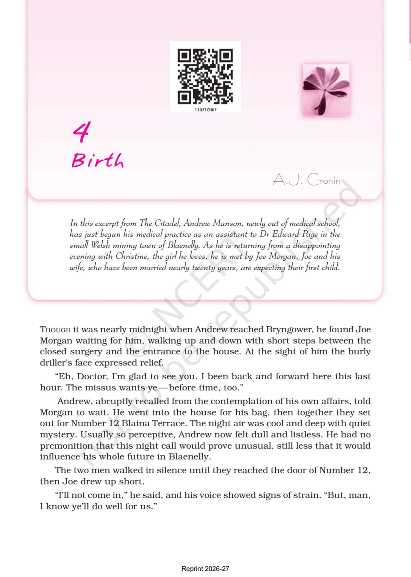 Snapshots Suppl.Reader English NCERT 11th - Chapter 4 page 1